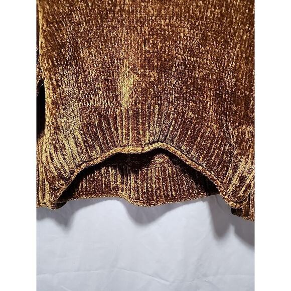 ZARA Dark Golden Brown Knit Sweater Cropped Women Size Small Long Sleeve SOFT - Picture 4 of 6